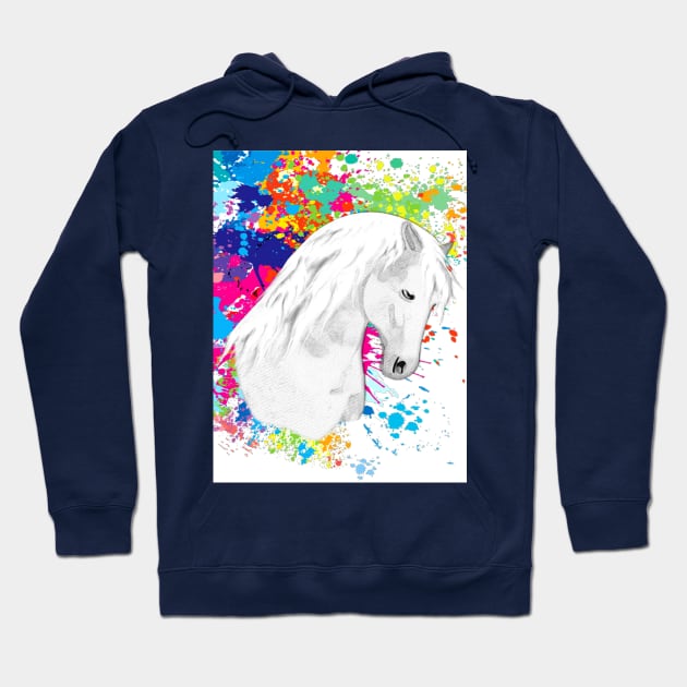 Horse Lovers Majestic White Horse Hoodie by KC Morcom aka KCM Gems n Bling aka KCM Inspirations